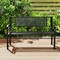 Outdoor Metal Garden Bench 50" with Ergonomic Patterned Backrest